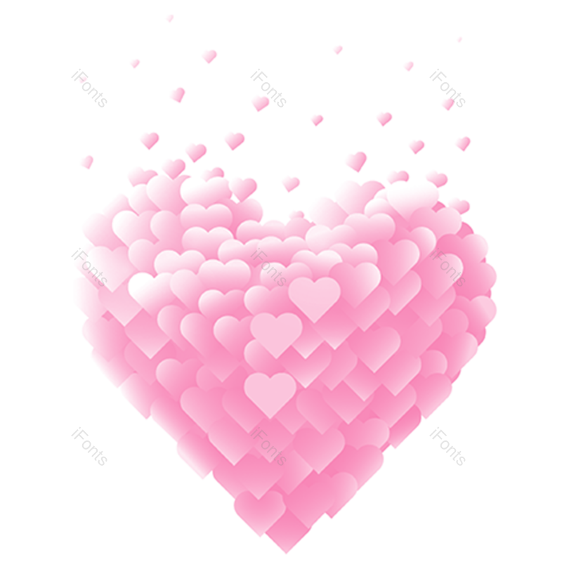 粉色爱心图片,心形元素,红心PNG,爱心免抠素材